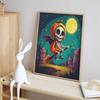 Pumpkin Skeleton Witch 5D Diamond Full Diamond Art Painting Kit Diamond Painting Home Decor Moonscape Wall Art DIY Craft Gift