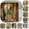 Pattern Landscape Bathroom Shower Curtain Waterproof Hook Bath Accessories Decor