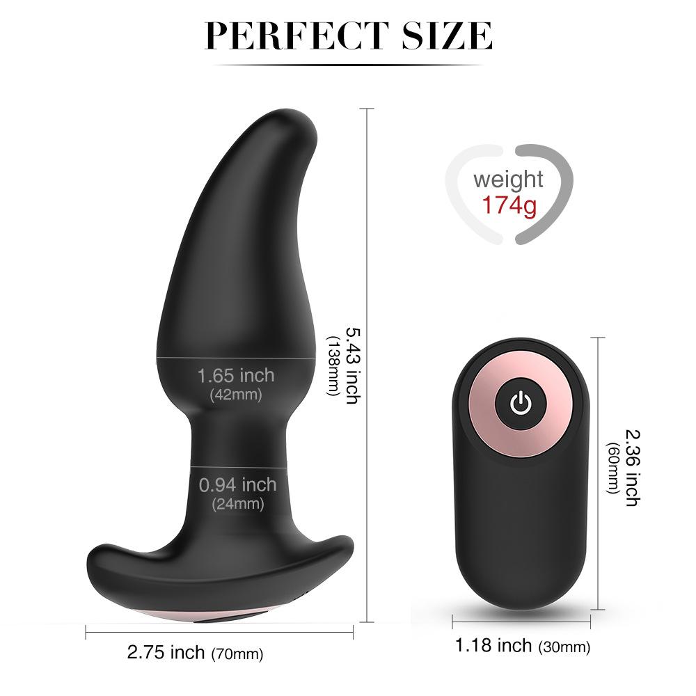 Remote Control Rotating Beads Anal Plug - Wearable Vibrating Prostate Massager for Men & Women, Discreet Adult Toy