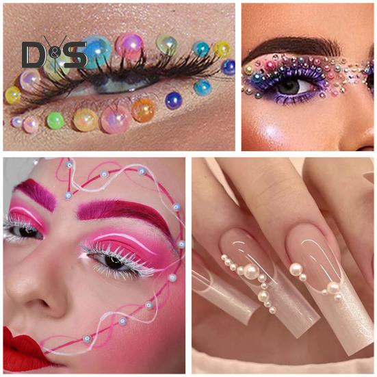 5600 Pcs Half Round Faux Pearls Flat Back Beads Bulk with Storage Box Assorted Sizes Fake Pearl Beads for Crafting DIY Nail Art Phone Decoration