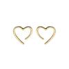 Silver Needle Non-Piercing Heart Earrings for Women - Minimalist, Simple Lines, Niche Design Ear Jewelry