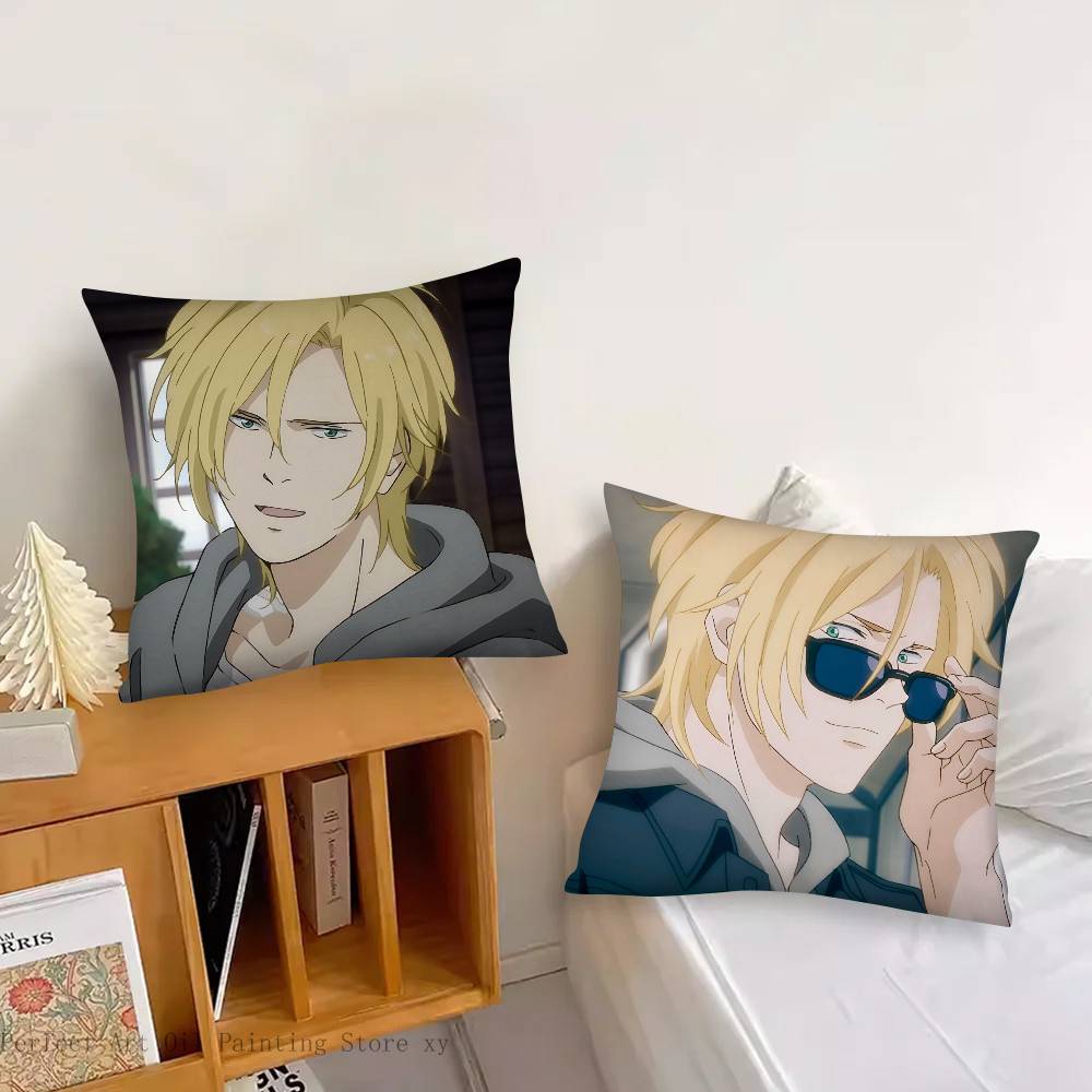 1Pc Banana Fish Anime Pillow Case Fashion Square Pillowcase Bedroom Sofa Room Ins Decoration Leisure