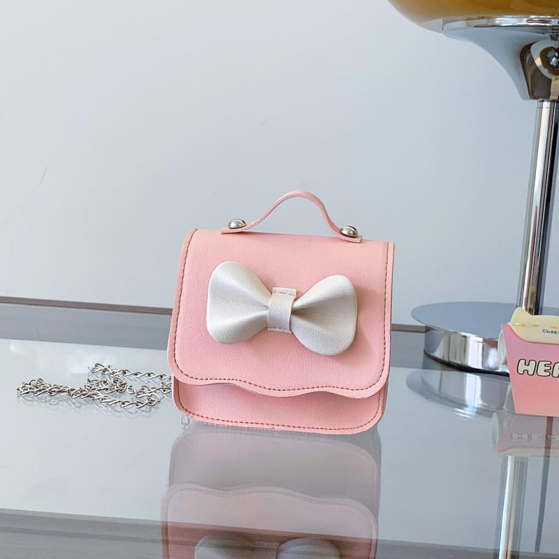 Fashion Girl Toddler Mini Crossbody Bag Pu Coin Purse With Butterfly Bow Decor