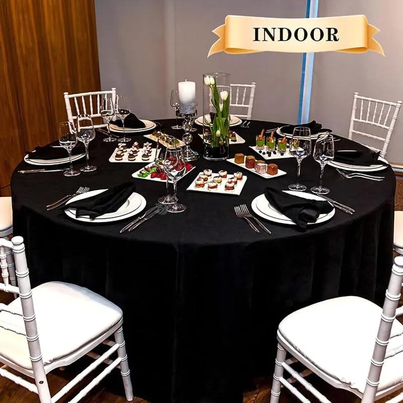 Polyester Round Tablecloth Stain and Wrinkle Resistant Cloth-Washable Table Cover For Dining Table,Buffet Parties and Camping