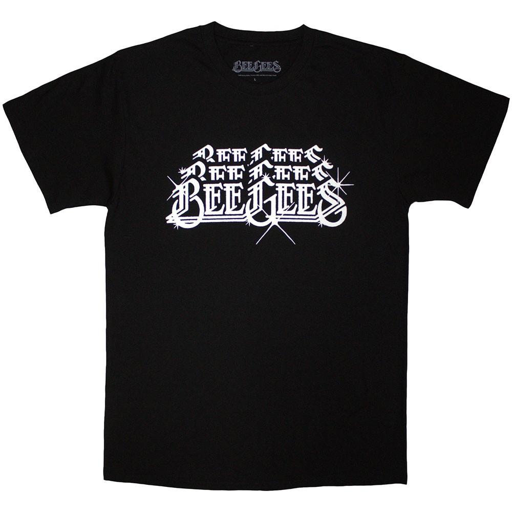 Bee Gees Stacked Logo T-Shirt Black New S