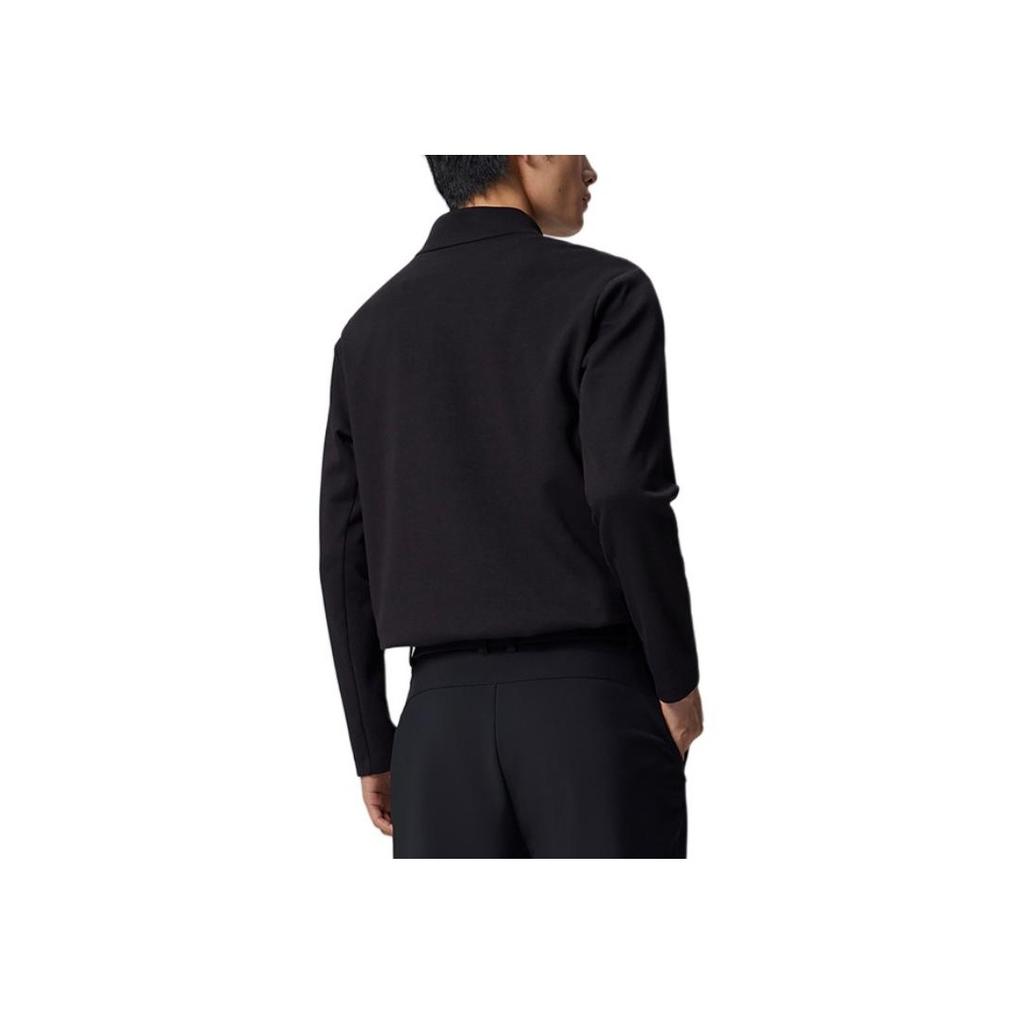 SAUCONY Casual Solid Color Half High Neck Soft Half Zip Long Sleeve Sweatshirt Men Sweatshirt Black SC2240216AL-BK01