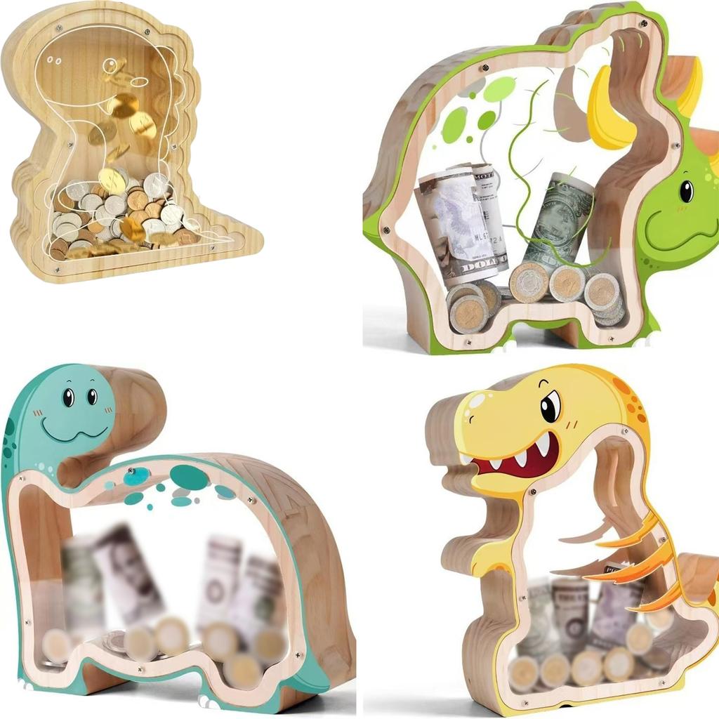 Wooden Coin Box Ideal Birthday Gift for Boys and Girls to Start Their Saving Journey Kids' Personalizing Gift