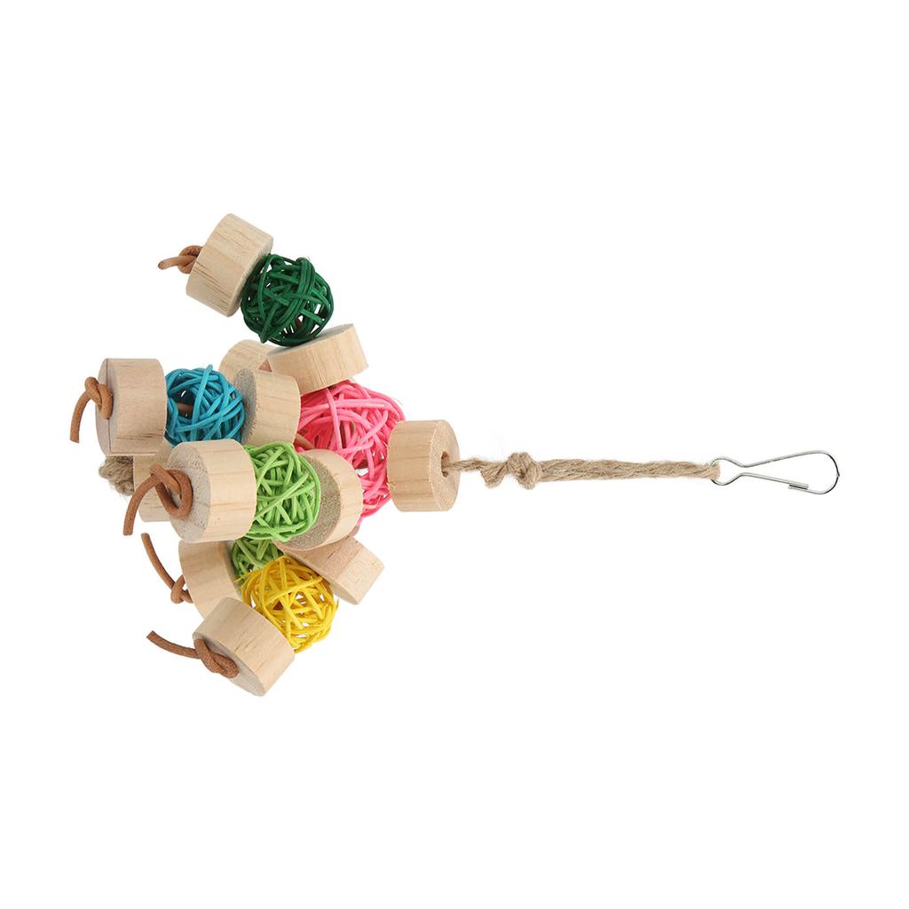 Parrot Chewing Toy Colorful Safe Relieve Anxiety Hanging Parrot Sepak Takraw Toy for Birds Parrots