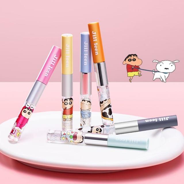 JILL LEEN - Crayon Shin-chan 2 in 1 Lip Gloss Limited Edition - 6 Colors #400 Oolong Tea - 1.6g + 1.6g