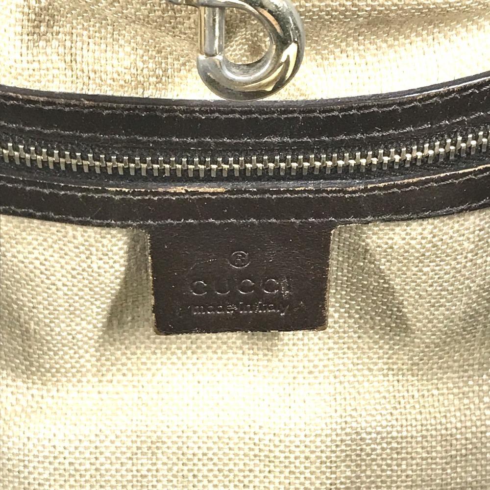 Gucci 247207 With Porch Logo Tote Bag Shoulder Bag Leather/Canvas Beige/Brown