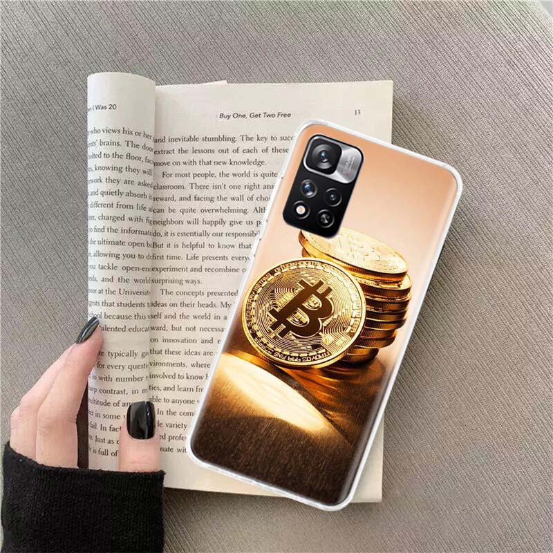 Virtual currency bitcoin Phone Case For Xiaomi Redmi Note 14 13 Pro Plus 5G Cover 13C 14C 12 12C 9 9T 9C 10 10C 8 7 6 10A 9A Pro