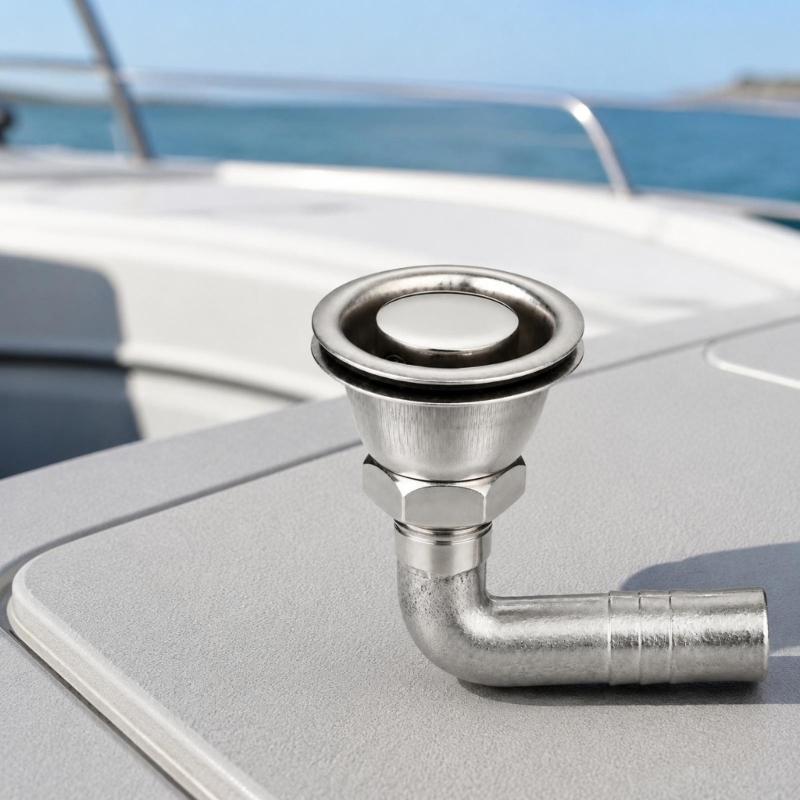 Boat Vent Hose Fitting Stainless Steel Marine Fuel Tank Vent Part with 90 Degree Elbow Outlet and 16 mm 5/8 Inch Size for Service Replacement