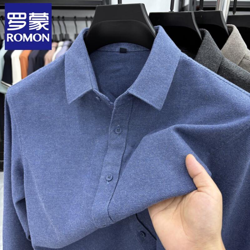 Romon Men's Wool Blend Long-Sleeve Thermal Shirt