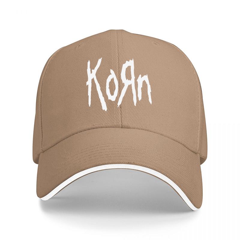 Korn Band Logo Black Baseball Cap with White Embroidered Design for Music Fans and Rock Style Enthusiasts