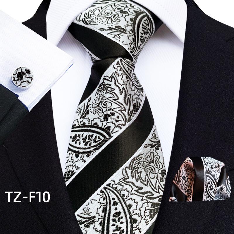 2025 Paisley Floral Men's Tie, Pocket Square & Cufflinks Set