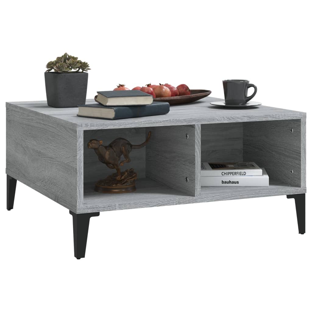 Vidaxl Coffee Table, Grey Sonoma Oak, 60X60X30 Cm