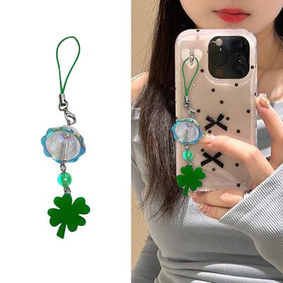 Campanelli Eolici Quadrifoglio Portafortuna Multiuso Cordoncino per Cellulare Colore Elegante Acrilico Robusto Accessorio Moda