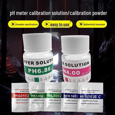 pH Meter Calibration Set: Bottled Solution 4.0 & Powder Buffers 6.86/7.00/9.18/10.01