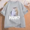 Funny Cat Meme Unisex T-Shirt, Huh Cat Kawaii T-Shirts,Vintage T Shirts,short Sleeve Shirts for Men,summer Fashion Tshirt Tops