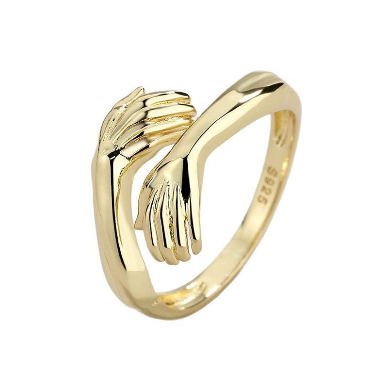 Unisex Adjustable Open Hug Ring - European & American Creative Couple Design