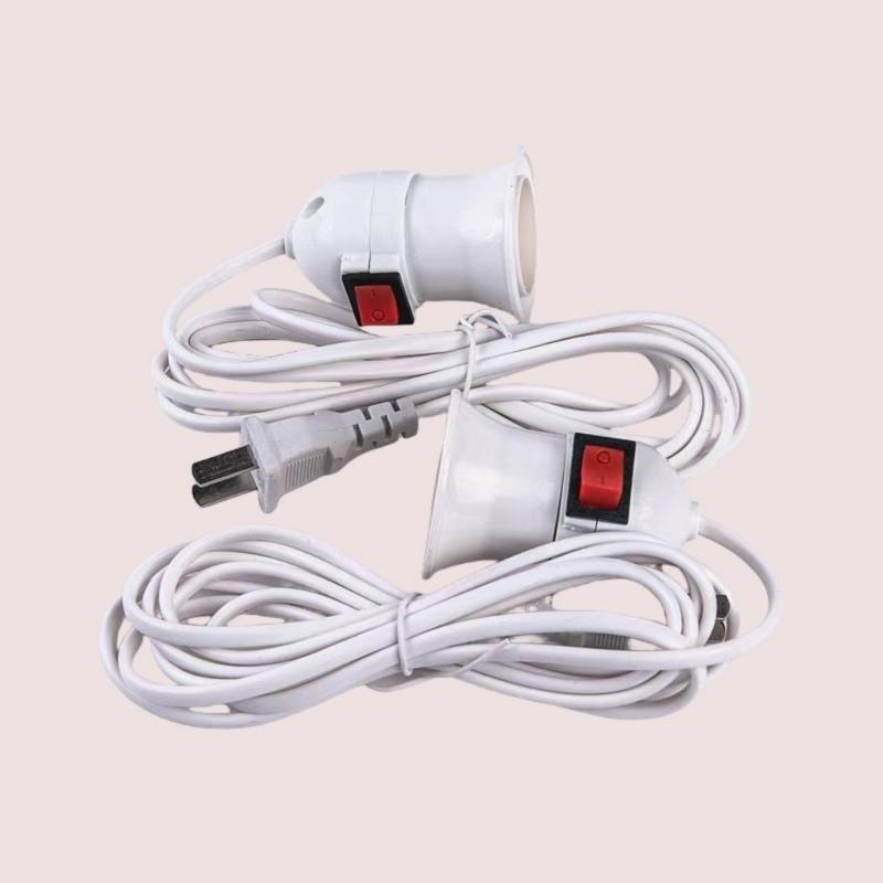 Power Cord Cables E27 Lamp Base Holder With Switches Wire For Pendant Led Bulbs Socket Adapter Home Accessories Tools