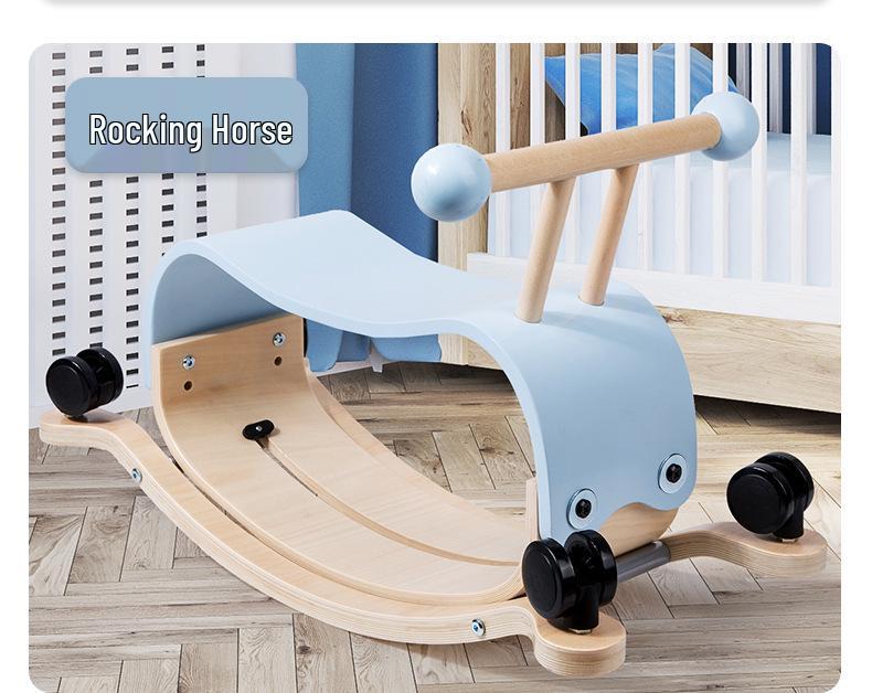 2-in-1 Wooden Rocking Horse & Stroller for Toddlers - Ideal Birthday Gift for Ages 1+