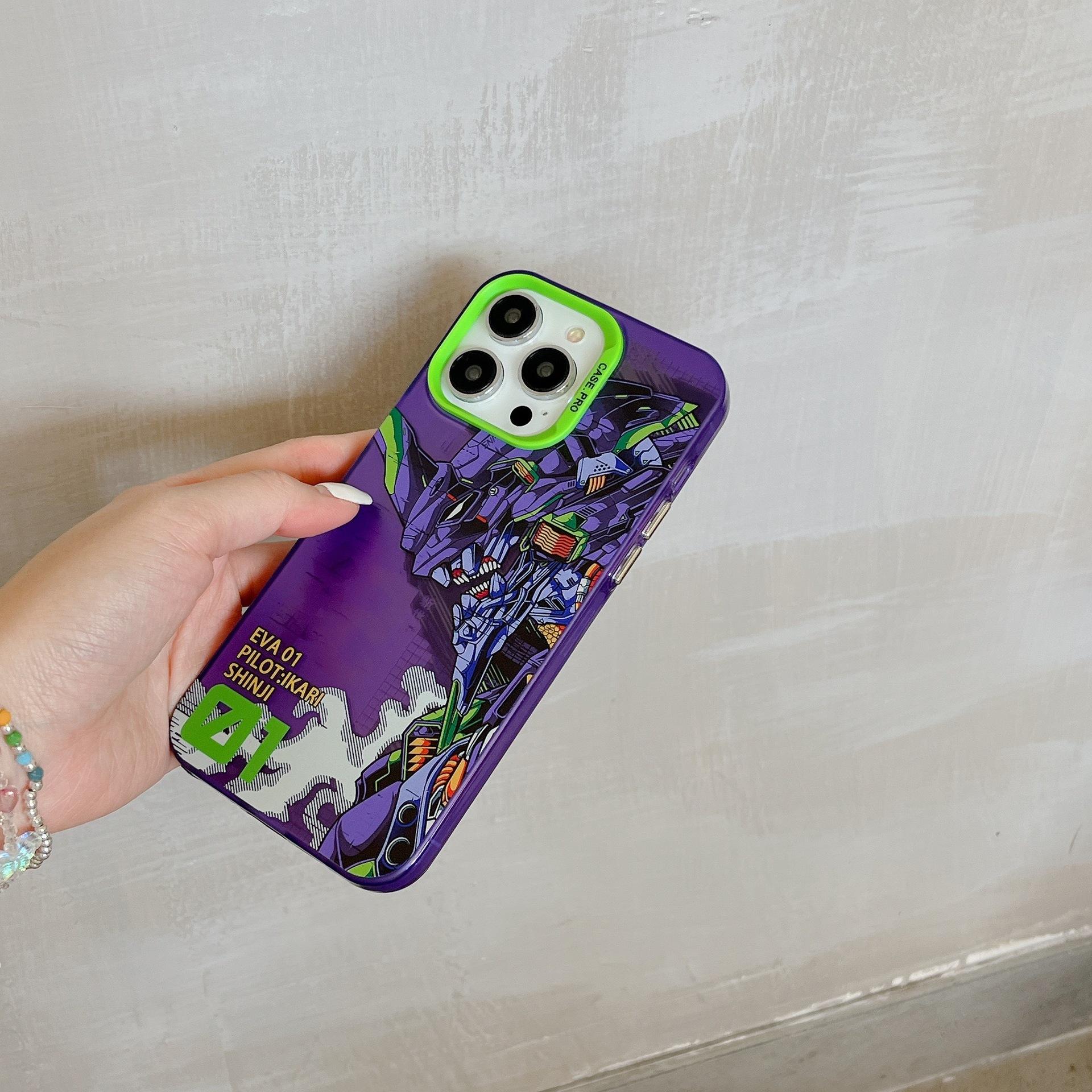 

Мультяшный Аниме Икари Синдзи Боец ЕВА-01 Матовый Чехол-Накладка для iPhone 15 14 13 12 11 Pro Max Ударопрочный Защитный Чехол для Телефона Pc + tpu&for iphone11(6.1 )