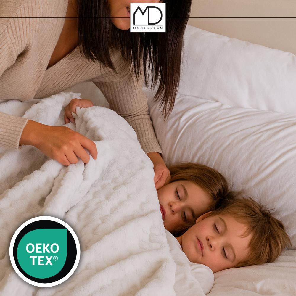 White bedspread, square embossed blanket, 200x220 cm, birthday