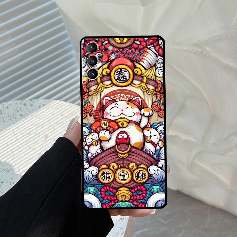 blessing lucky cat Case For Samsung Galaxy S24 Ultra S21 S22 S23 S25 S26 Ultra S10 Plus S20 S25 FE Cover Funda