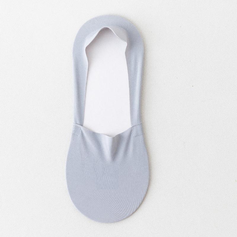 Men's Summer Ice Silk Non-falling and Invisible Silicone Anti Slip Boat Socks