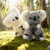 28cm Mother And Child Koalas Plush Toys Exquisite Realistic Simulation Animal Dolls Cute Desktop Decorative Item Gift For Friend