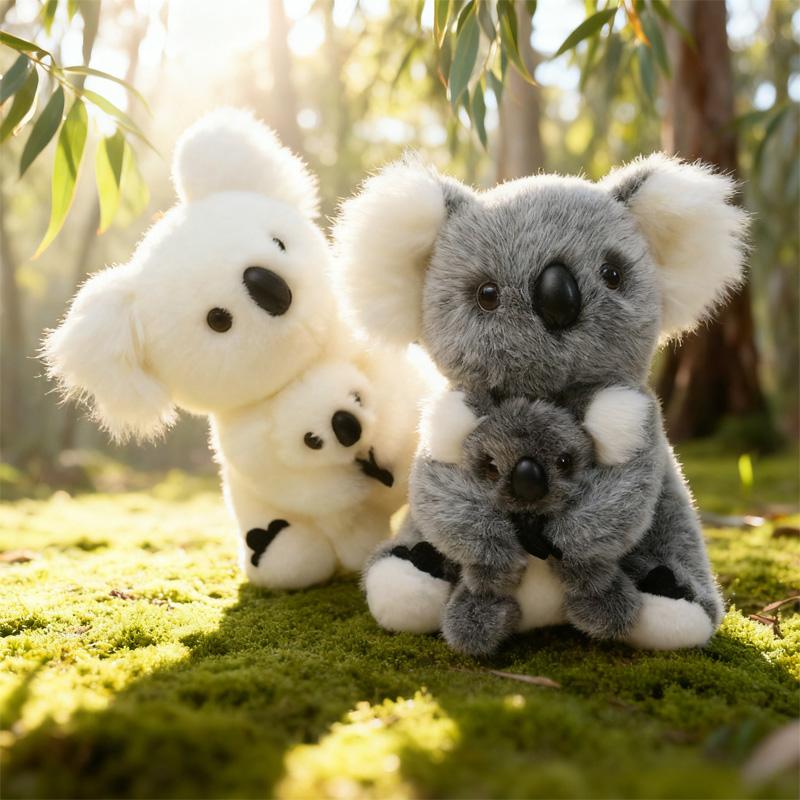28cm Mother And Child Koalas Plush Toys Exquisite Realistic Simulation Animal Dolls Cute Desktop Decorative Item Gift For Friend