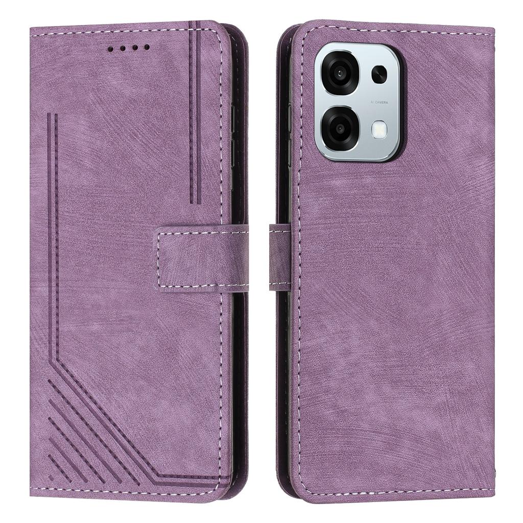 For Oppo A6 Pro 4G/Oppo A6 Pro 5G/Oppo F31 5G Stand Case Imprinted Lines Leather Phone Cover