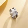 New European and American Retro Engraved Butterfly Ring Titanium Steel Rotating Decompression Ring