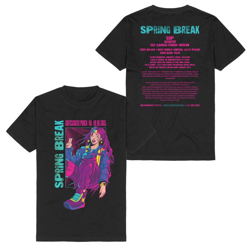 Sputnik Spring Break Festivalové Pásky Evropská a Americká Trendy Značka Rockové Americké Pánské Tričko s Krátkým Rukávem