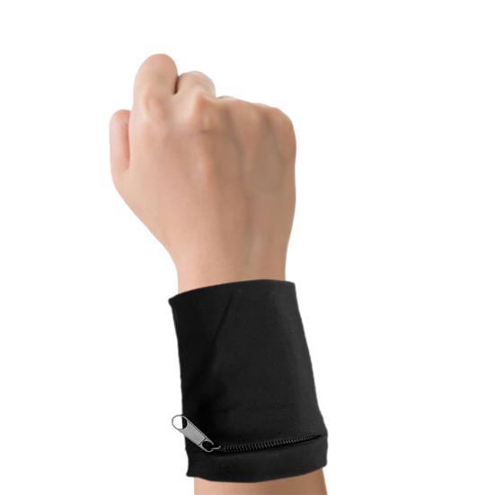 Wrist Wallet Breathable Sweat Absorption Sport Supplies Phone Coin Keys Storage Wrist Sweatbands