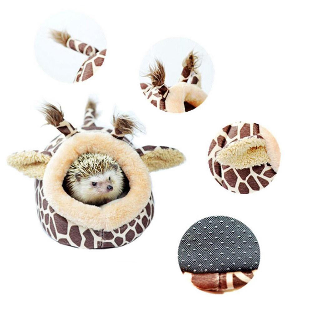 

Mini Warm Sleep Pet Bed House Giraffe Shape Design Long Neck Cushion Pad for Hamster Hedgehog Squirrel Mice Rats Small Animal S