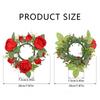 Artificial Rose Flower Candle Wreath Valentine's Day Candle Stand Rings for Pillars Wine Bottle Wedding Decoration