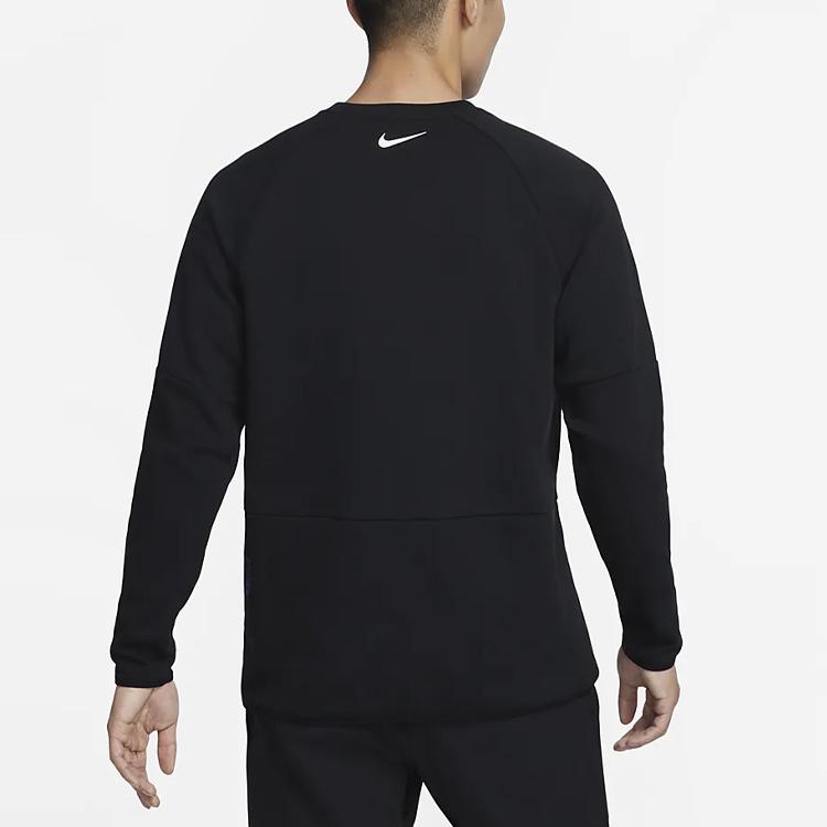 Nike Dri-FIT Letter Print Crew Neck Long Sleeve Sweatshirt Men Tops Black DX0903-010