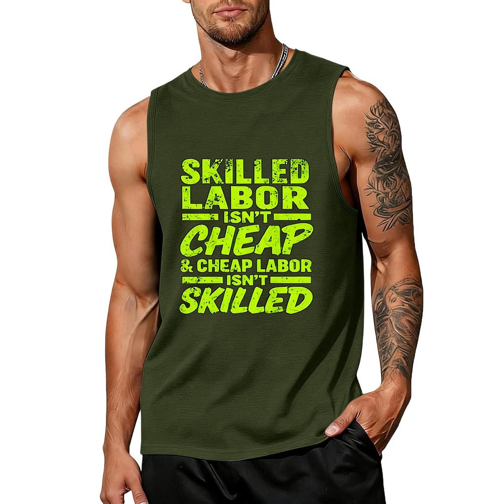 Men's Sleeveless Casual Tank Top Labor Day Graphic Print Muscle Fit Comfortable Lightweight Summer Shirt