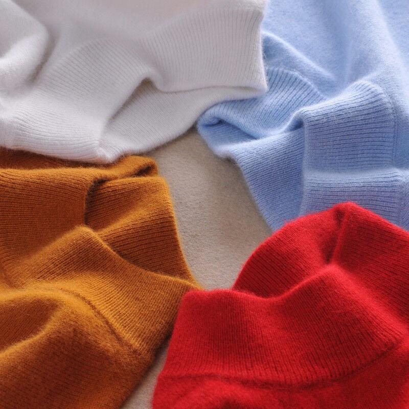 Luxuriously Soft Women's Slim Cozy Knitted Half-turtleneck Cashmere Wool Sweater