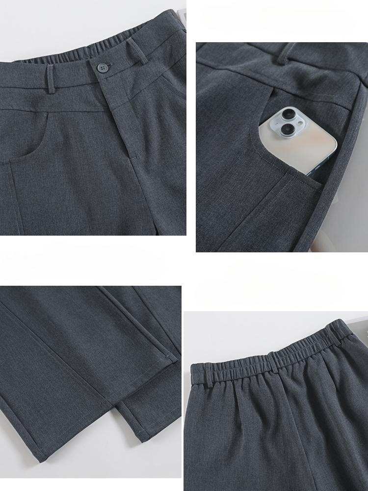 2025 Spring Summer Elegant Suit Wide-leg Pants Women's New Straight Mop Casual Trousers Narrow High Waist Drap Suit Pants