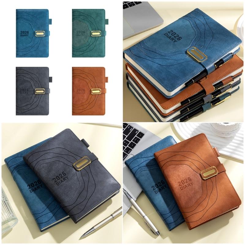 2026 Planner Organizers 365 Daily Pages Small Size PU Leather Cover Thick Linen Paper Suitable for Professional