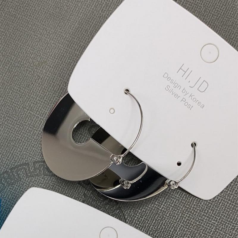 Spiegeloberfläche Geometrische Ohrringe Für Frauen Punk Rund Designer Schmuck Französischer Kreis Metallischer Stift Retro Ohrringe Weiblicher Haken