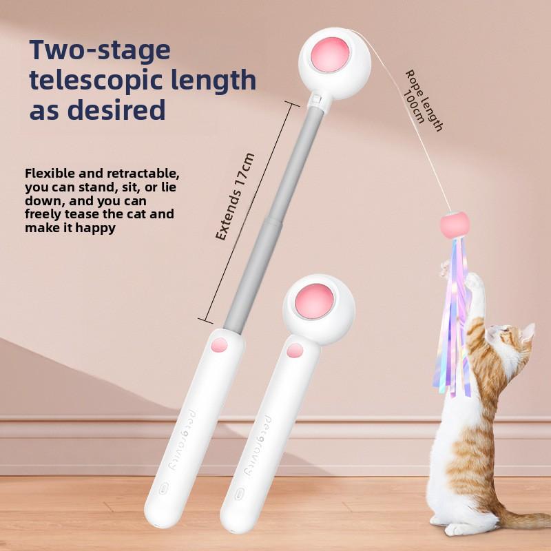 

Gravitational Bouncy Cat Toy, Long Telescopic Rod, Self-entertaining Cat Toy, Catnip Fish Feather Pet Supplies Regular розовый