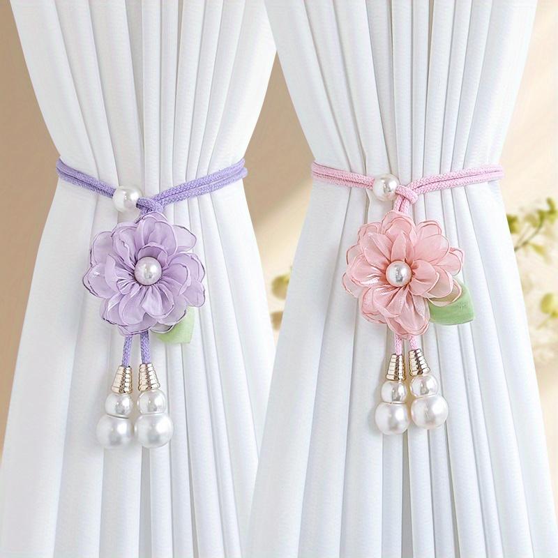 2pcs Elegant Curtain Tiebacks - Adjustable Window Drapes Holders with Floral-like Design, for Living Room, Bedroom, Wedding, Party Decor