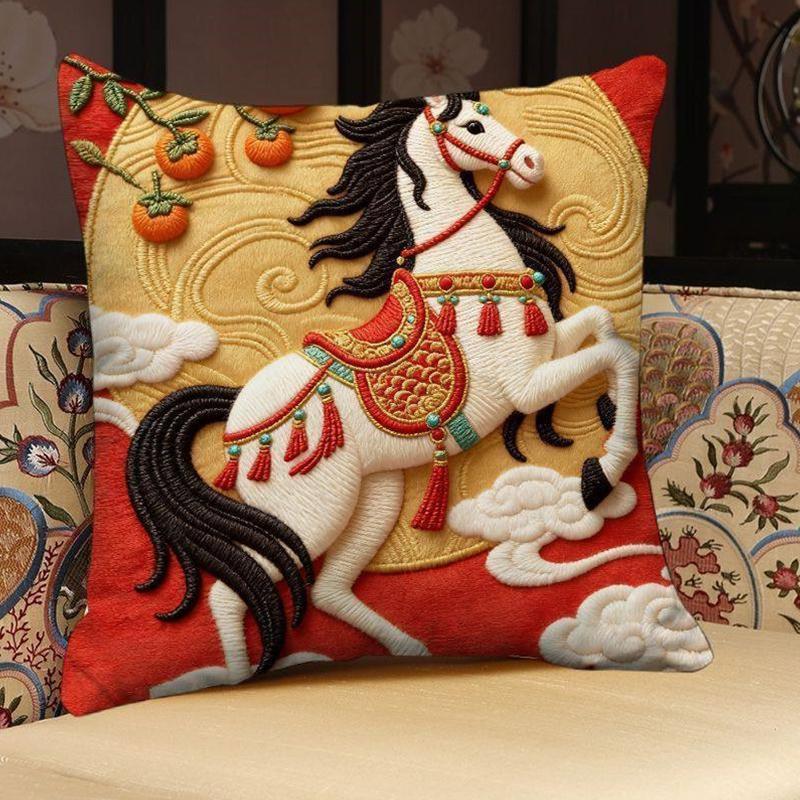 Throw Pillow Cushion Cover Horse Print Luxury Modern Fashion Style Couch Sofa Pillow Covers Bedroom Living Room