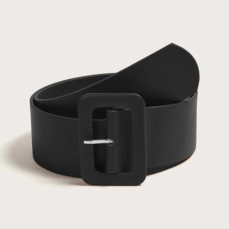 

Женский широкий ремень из искусственной кожи, модный простой ремень для женского платья, роскошный дизайнерский брендовый черный, розовый ремень, женский ремень DT167 100cm чёрный