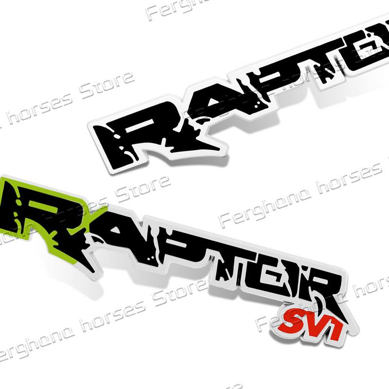PBJU7 Car 3D Metal RAPTOR SVT Logo Sticker For Ford Fiesta F150 F250 F350 Rear Trunk Auto Door Sticker Car Styling Accessories