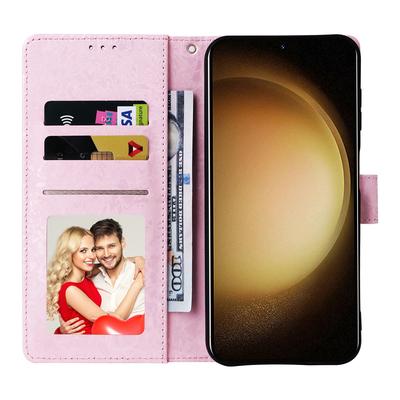 For Samsung Galaxy S24+ Case RFID Blocking Lacquered Floral Leather Phone Cover